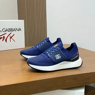 Dolce & Gabbana Portofino Navy Knit Lifestyle Sneakers