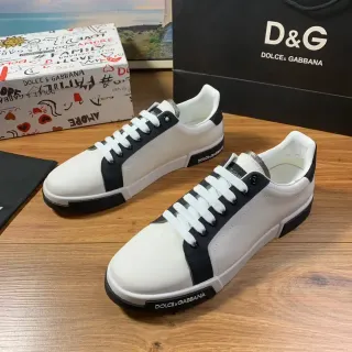 Dolce & Gabbana Portofino White and Black Lifestyle Sneakers