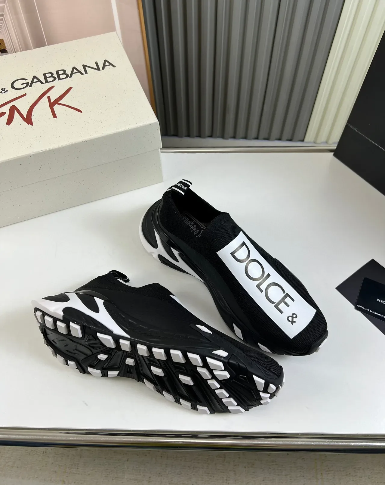 Dolce & Gabbana Speed Trainer tênis lifestyle pretos e brancos 6