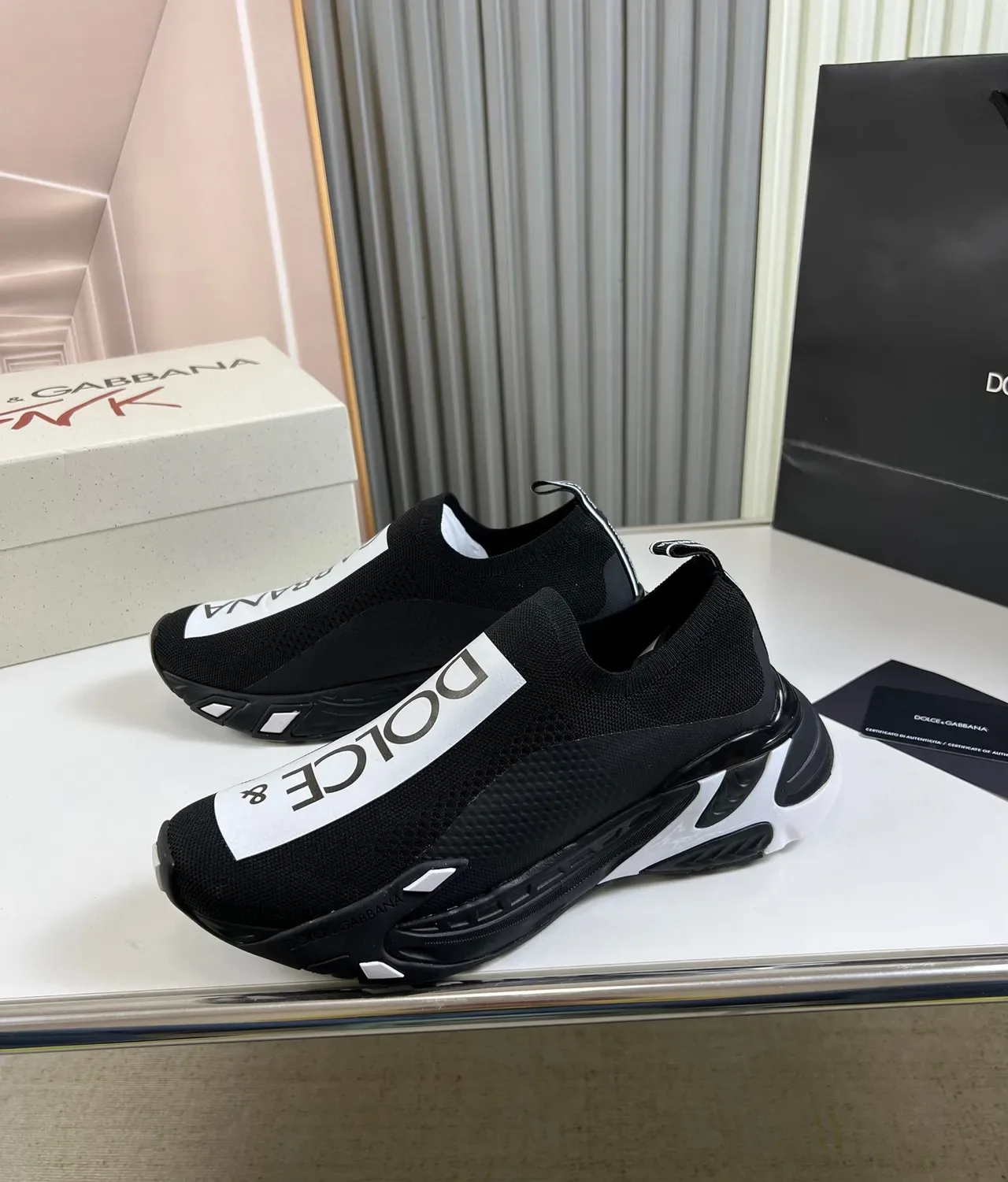 Dolce & Gabbana Speed Trainer tênis lifestyle pretos e brancos 8