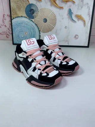 Dolce & Gabbana White Black Multi-Layered Upper Honeycomb Mesh Panel Chunky Sneakers 6