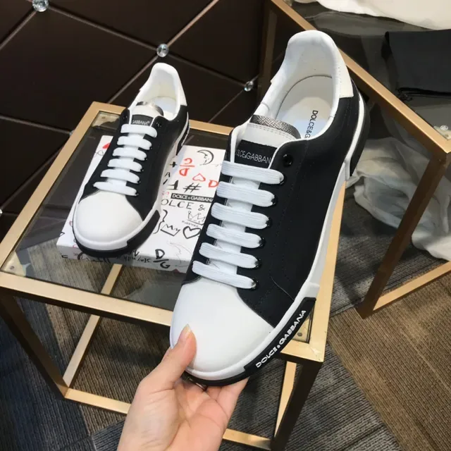 Dolce & Gabbana Black and White Two-Tone Lifestyle Sneakers 3