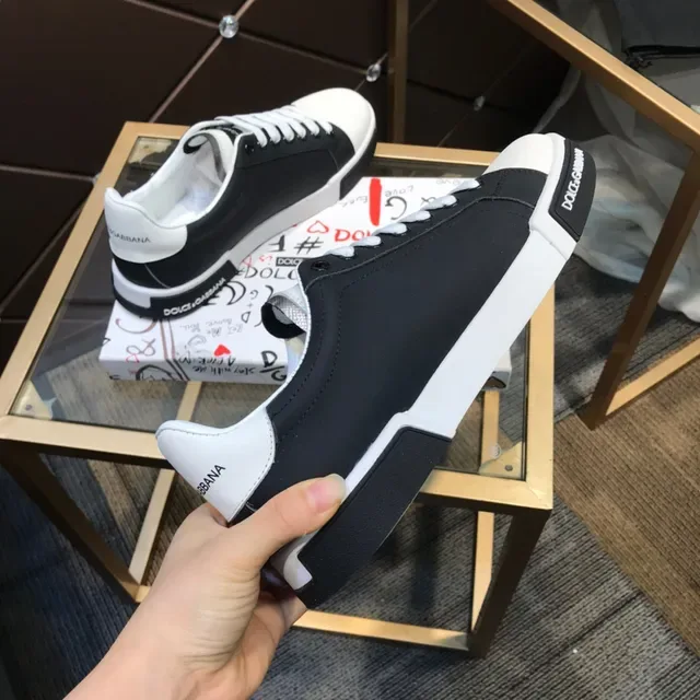Dolce & Gabbana Black and White Two-Tone Lifestyle Sneakers 4