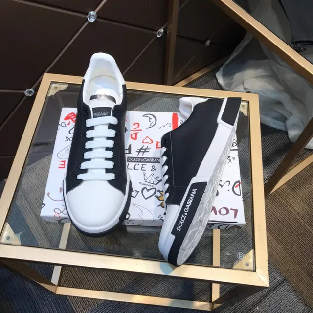 Dolce & Gabbana Black and White Two-Tone Lifestyle Sneakers 9