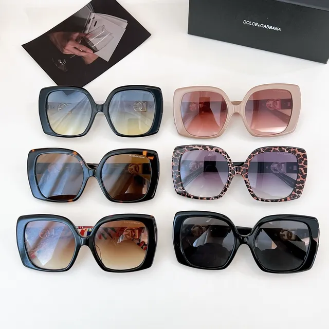 Dolce & Gabbana Black Gold Square Oversized Frame Acetate Construction Sunglasses 8