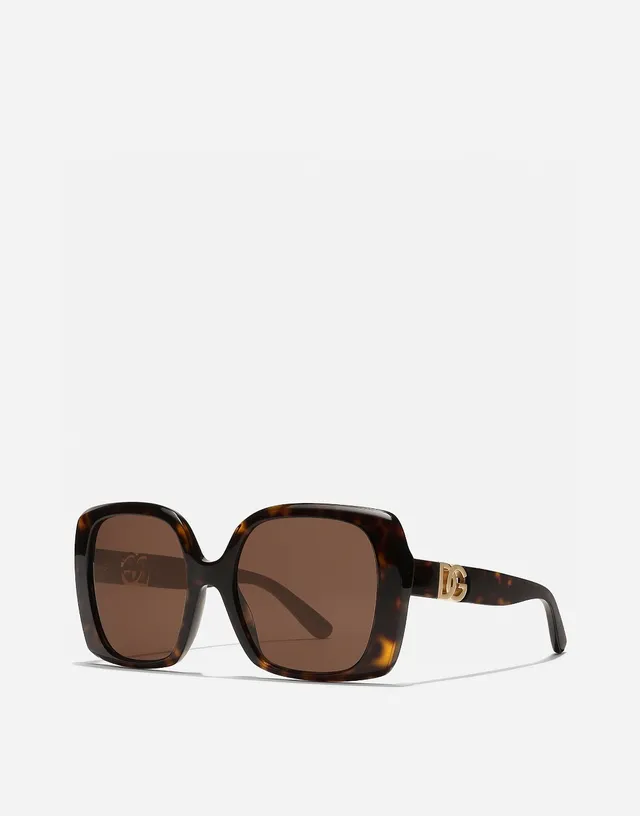 Dolce & Gabbana Black Gold Square Oversized Frame Acetate Construction Sunglasses 9