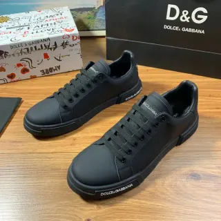 Dolce & Gabbana 黑色皮革生活方式运动鞋