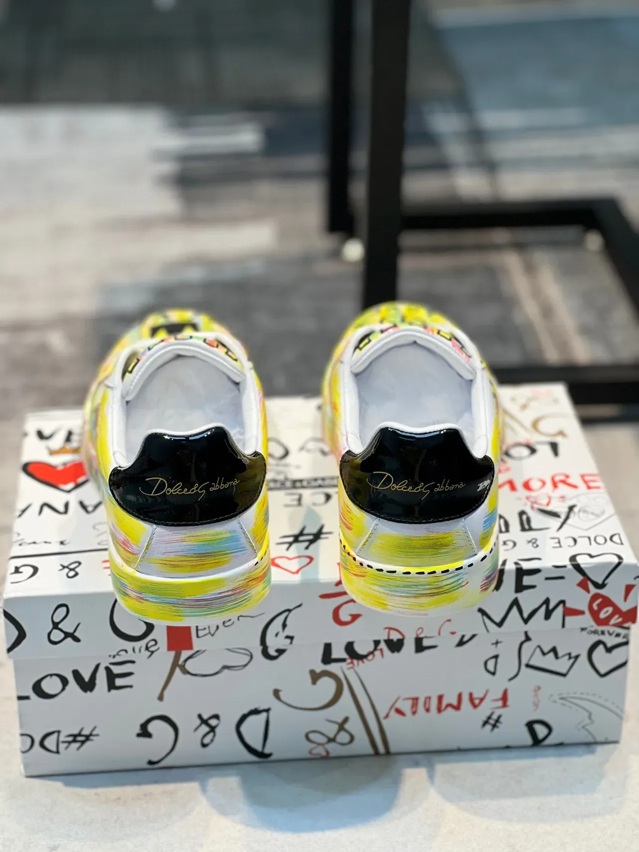 Dolce & Gabbana Graffiti-Painted Multicolor Low-Top Lifestyle Sneakers 3