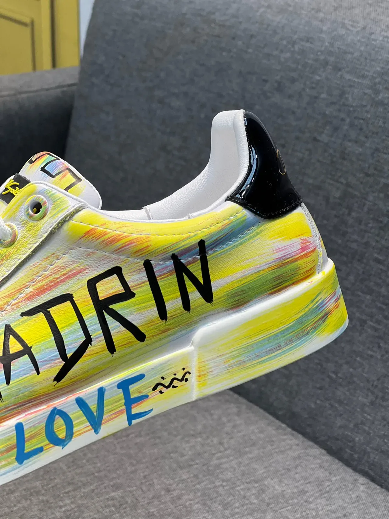 Dolce & Gabbana Graffiti-Painted Multicolor Low-Top Lifestyle Sneakers 8