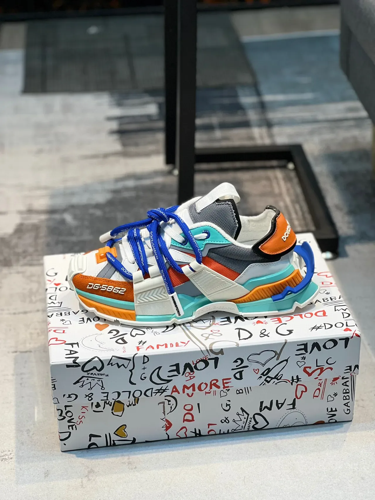 Dolce & Gabbana Multicolor Multi-Layered Sole Mixed-Material Upper Chunky Sneakers 1