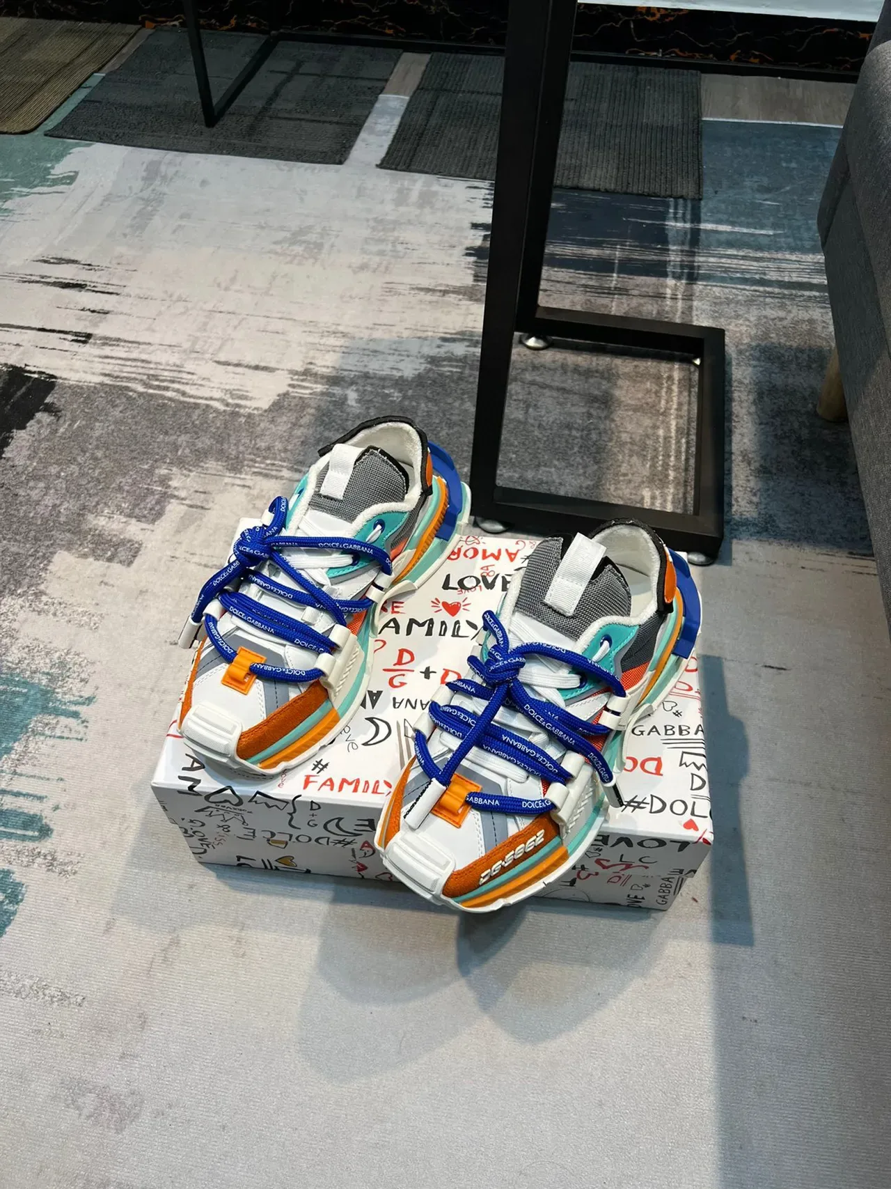 Dolce & Gabbana Multicolor Multi-Layered Sole Mixed-Material Upper Chunky Sneakers 5