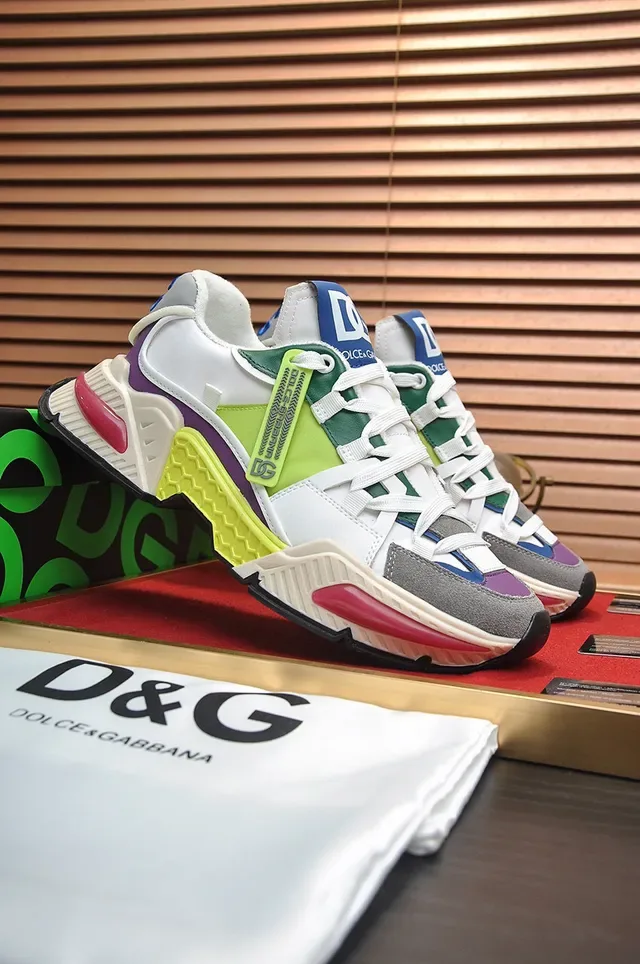 Dolce & Gabbana Multicolor Multi-Panel Color-Blocked Hexagonal Midsole Detail Chunky Sneakers 2