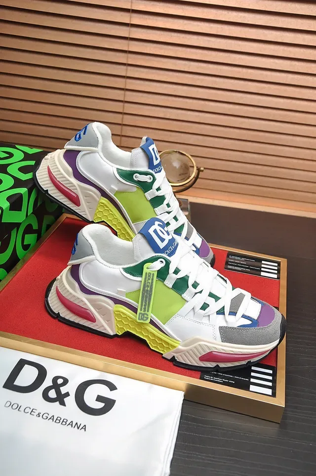 Dolce & Gabbana Multicolor Multi-Panel Color-Blocked Hexagonal Midsole Detail Chunky Sneakers 6