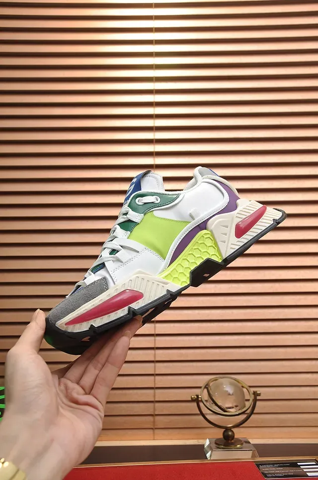 Dolce & Gabbana Multicolor Multi-Panel Color-Blocked Hexagonal Midsole Detail Chunky Sneakers 7