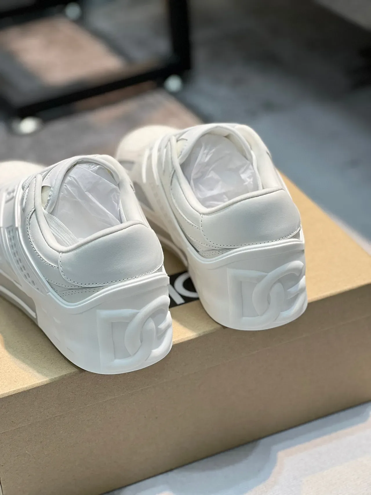 Dolce & Gabbana NS1 Sneaker Lifestyle Blanc en Maille et Cuir 2
