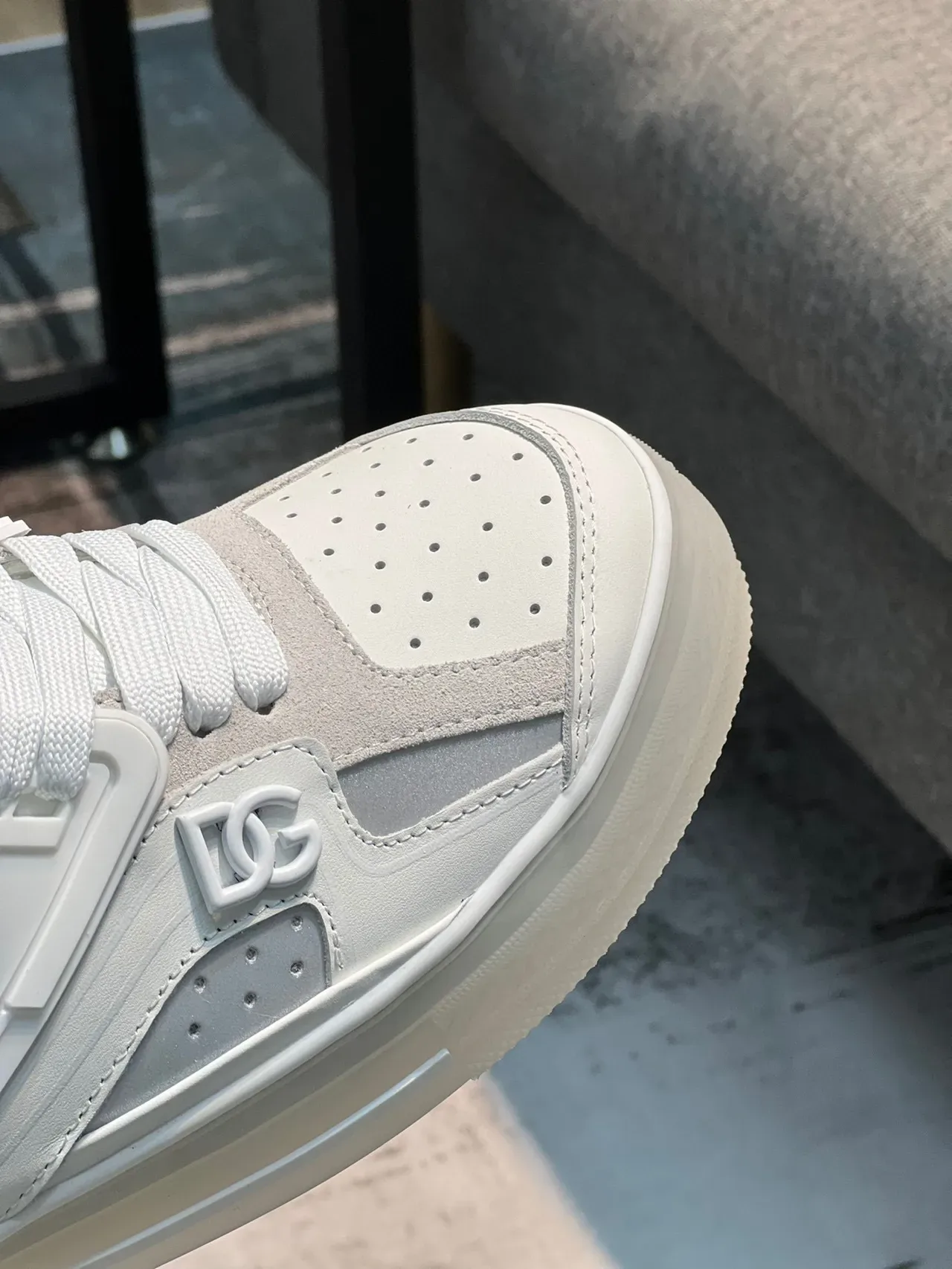 Dolce & Gabbana NS1 Sneaker Lifestyle Blanc en Maille et Cuir 3