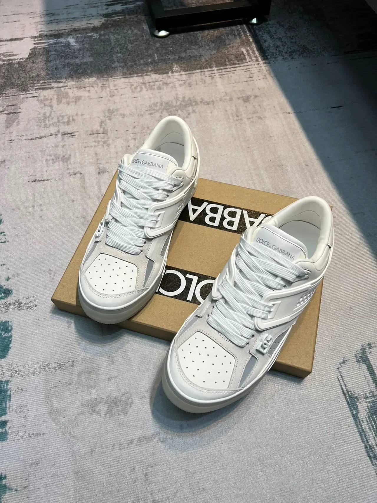 Dolce & Gabbana NS1 Sneaker Lifestyle Blanc en Maille et Cuir 5