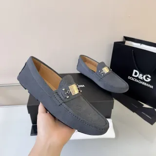 Dolce & Gabbana Portofino Gray Suede Loafers