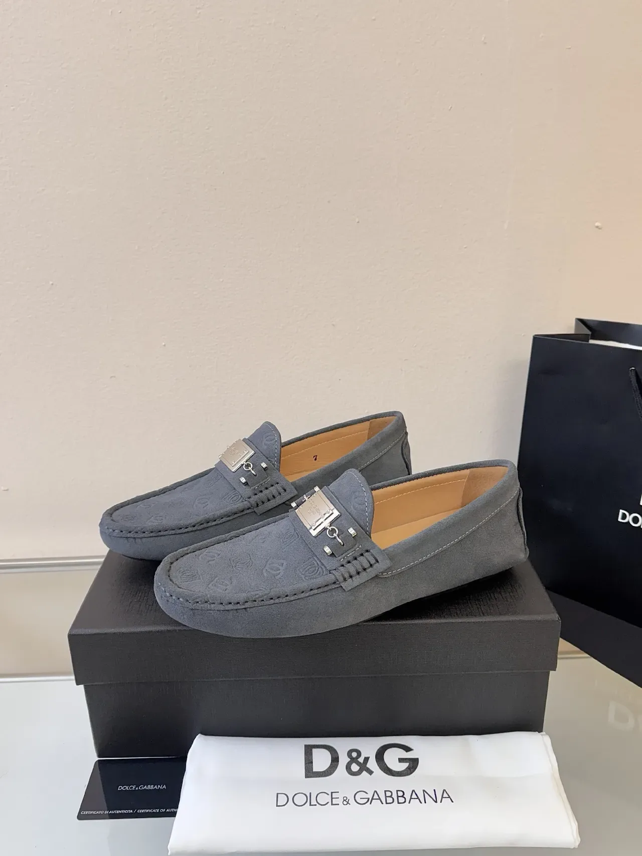 Dolce & Gabbana Portofino Mocassins Cinza Camurça 2