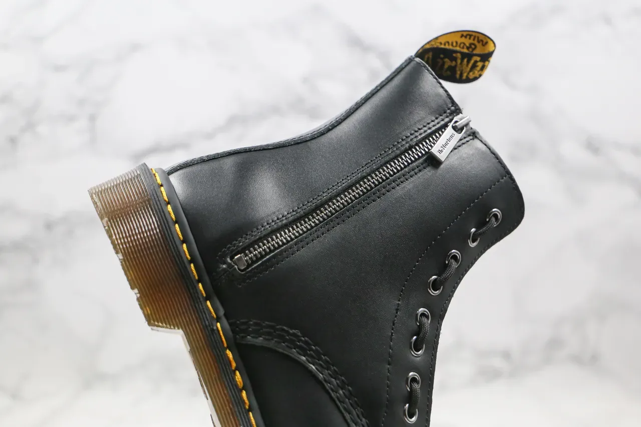 Dr. Martens 1460 Black Smooth Leather Side-Zip Martin Boots 6