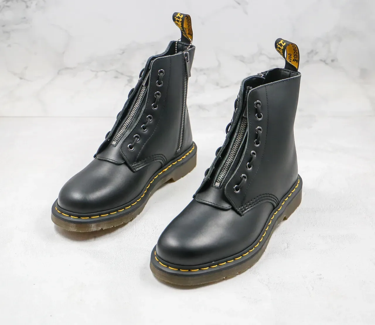 Dr. Martens 1460 Black Smooth Leather Side-Zip Martin Boots 7