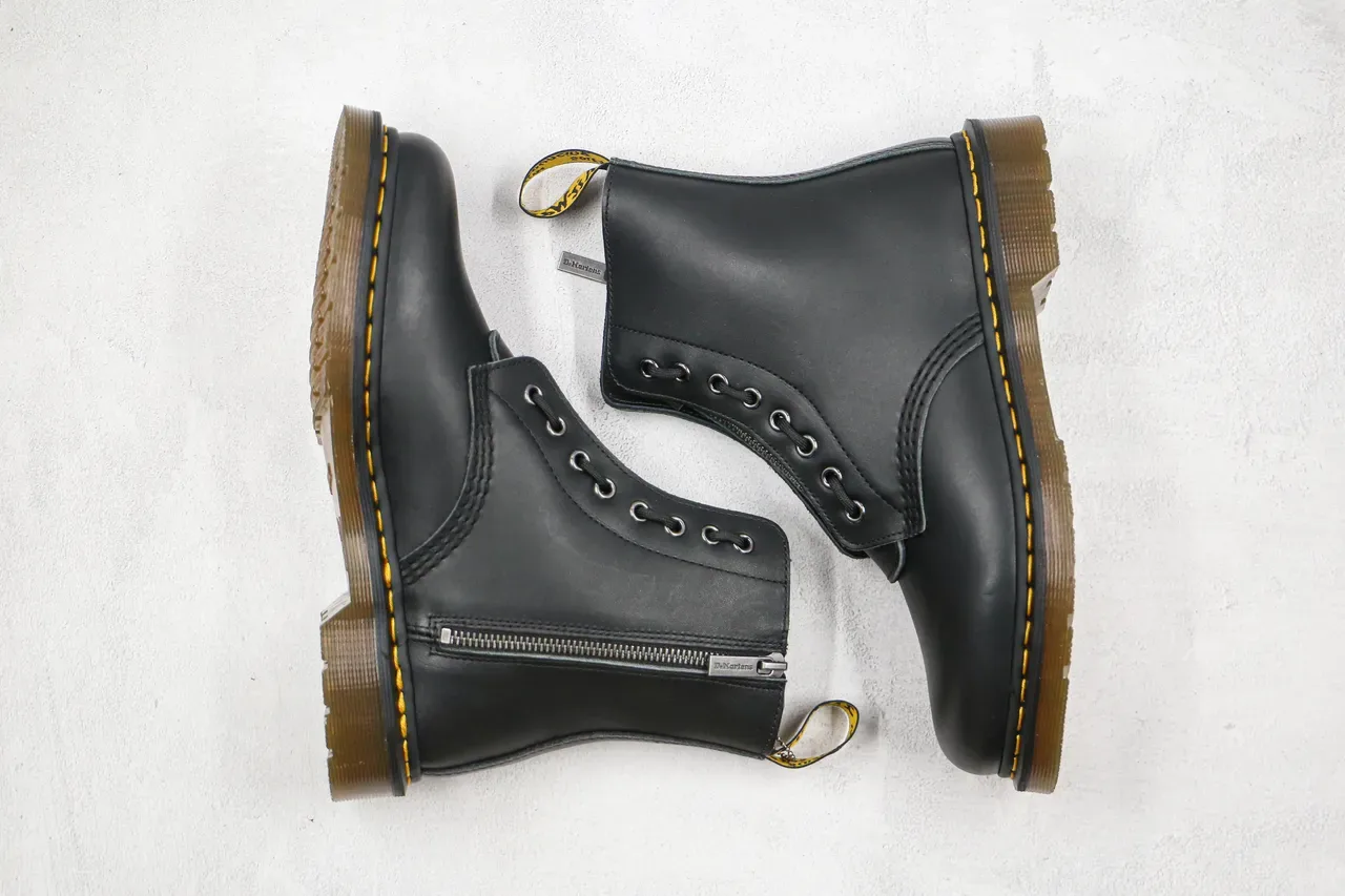 Dr. Martens 1460 Black Smooth Leather Side-Zip Martin Boots 9