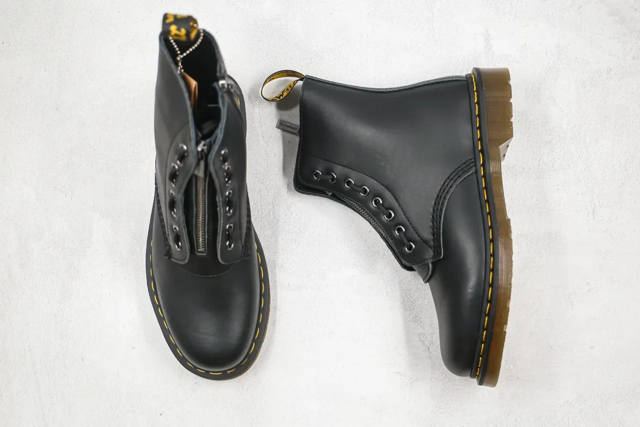 Dr. Martens 1460 Black Smooth Leather Side-Zip Martin Boots 10