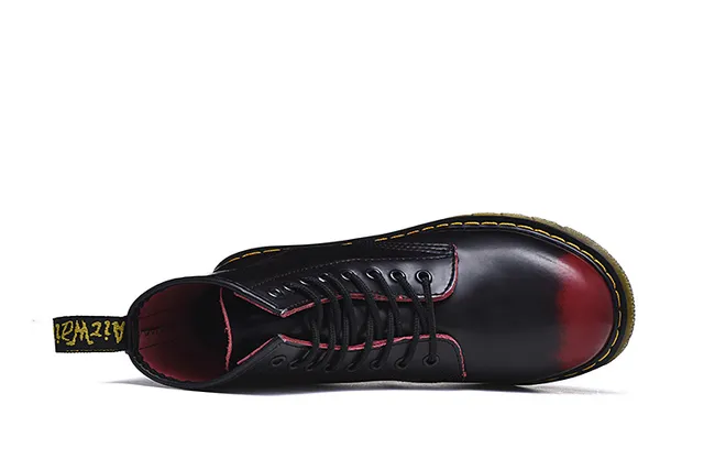Dr. Martens 1460 Botas Martin Cuero Negro Suave Costura Amarilla 3