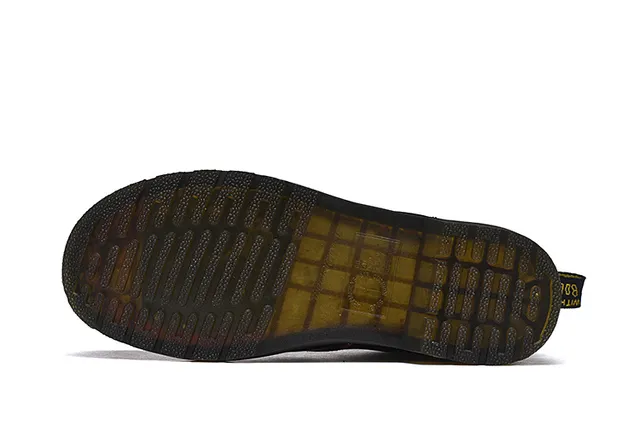 Dr. Martens 1460 Botas Martin Cuero Negro Suave Costura Amarilla 6