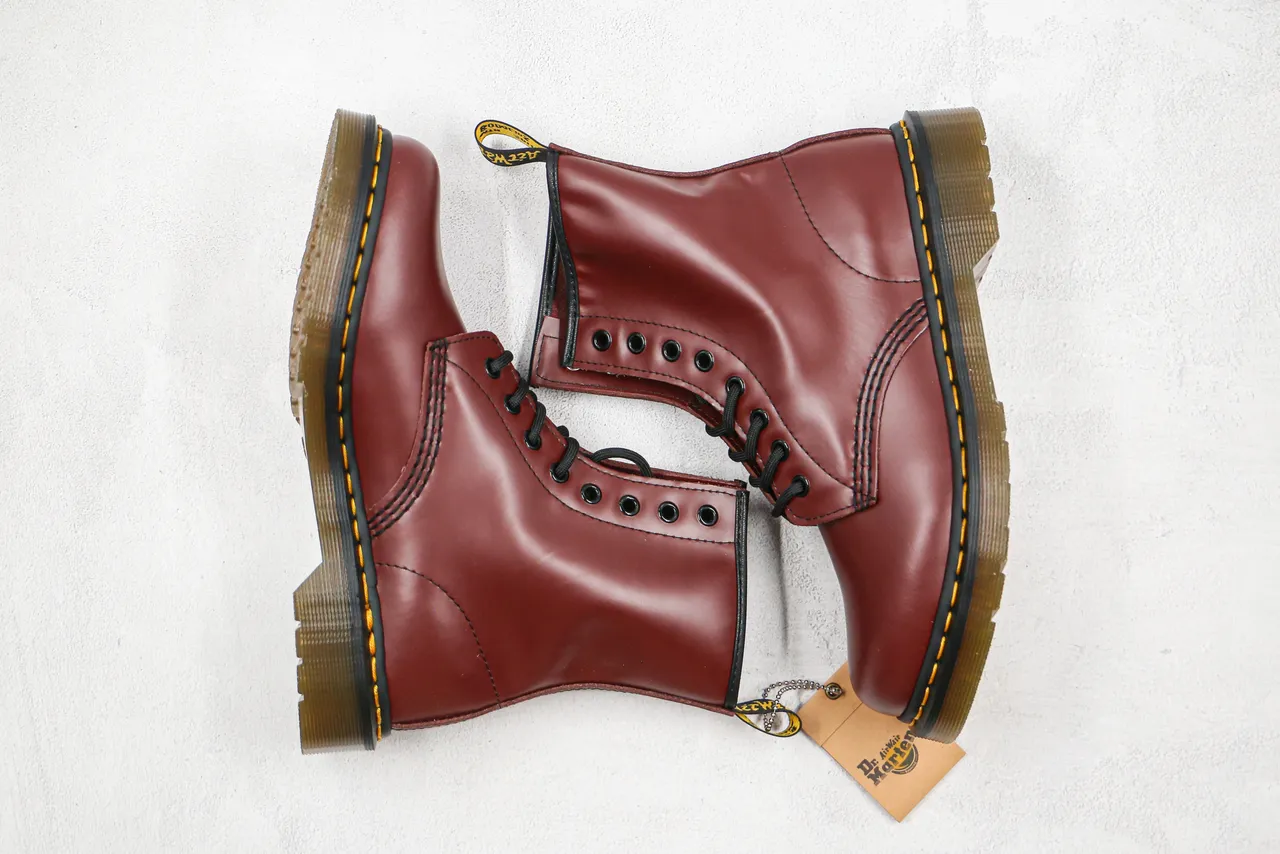 Dr. Martens 1460 Burgundy Smooth Leather Martin Boot 10