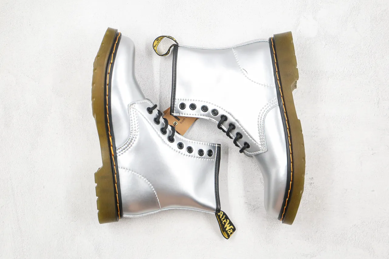 Dr. Martens 1460 Metallic Silver 8-Eyelet Martin Boot 9