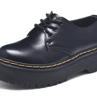 Dr. Martens 1461 Negro Amarillo Suela Plataforma Costura Welt Zapatos Casuales