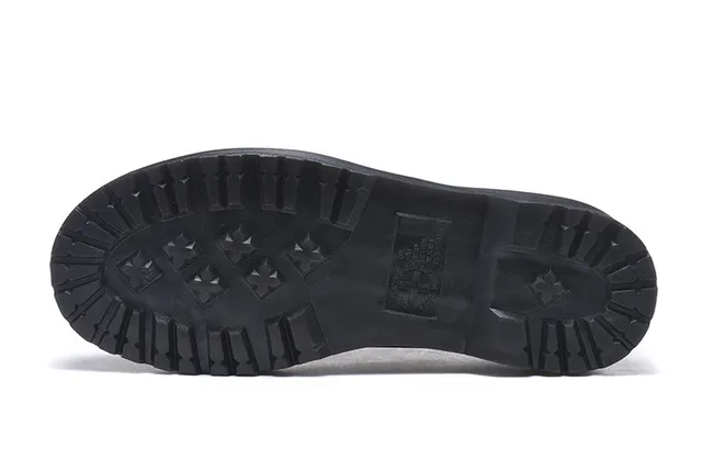 Dr. Martens 1461 Noir Jaune Semelle Plateforme Couture Welt Chaussures Casuales 6