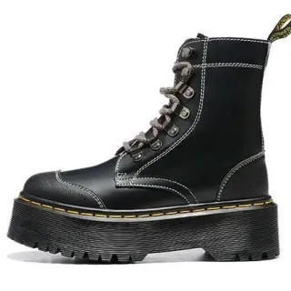Dr. Martens Jadon Plataforma Negro con costuras contrast Bota Martin