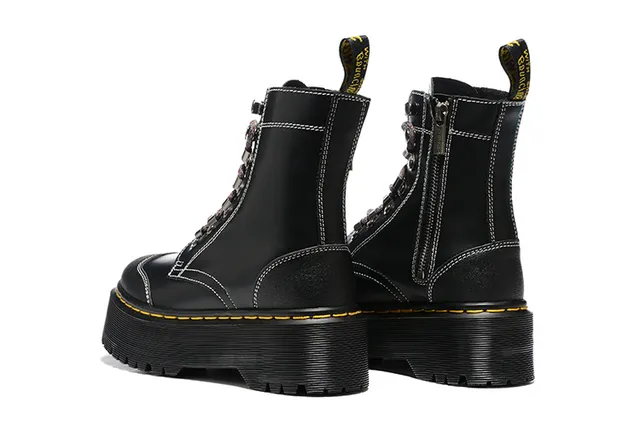 Dr. Martens Jadon Plataforma Negro con costuras contrast Bota Martin 4