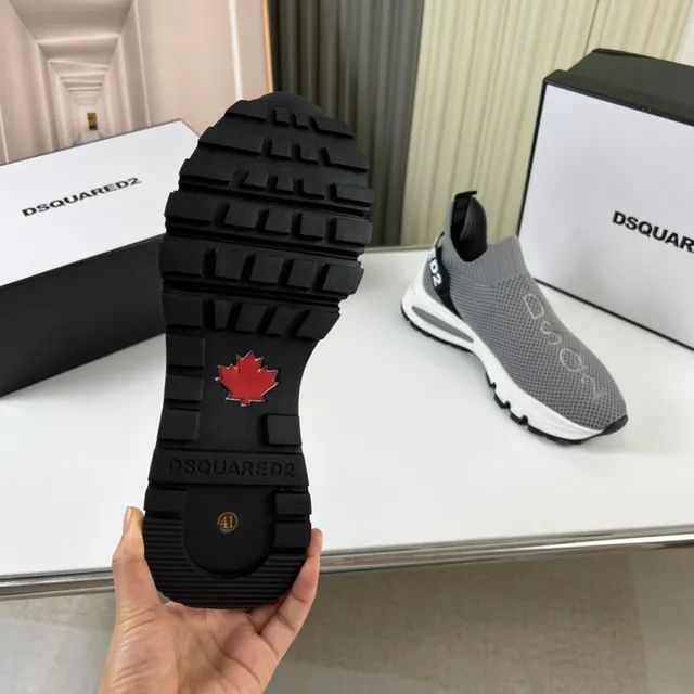 Dsquared2 Speed Trainer رمادي حذاء رياضي أسلوب حياة بتصميم جورب 2