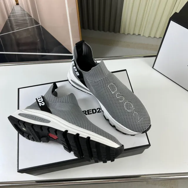Dsquared2 Speed Trainer رمادي حذاء رياضي أسلوب حياة بتصميم جورب 4