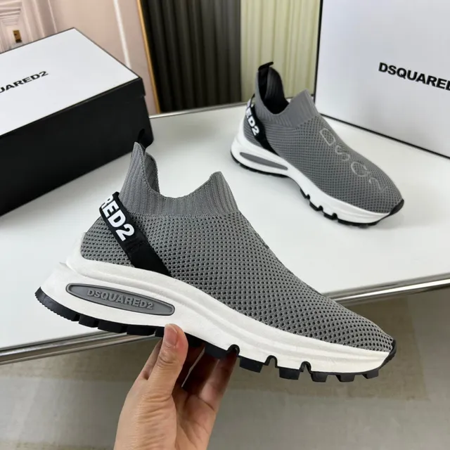 Dsquared2 Speed Trainer رمادي حذاء رياضي أسلوب حياة بتصميم جورب 5