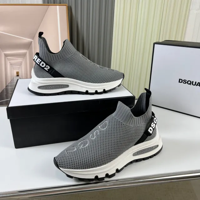 Dsquared2 Speed Trainer رمادي حذاء رياضي أسلوب حياة بتصميم جورب 7
