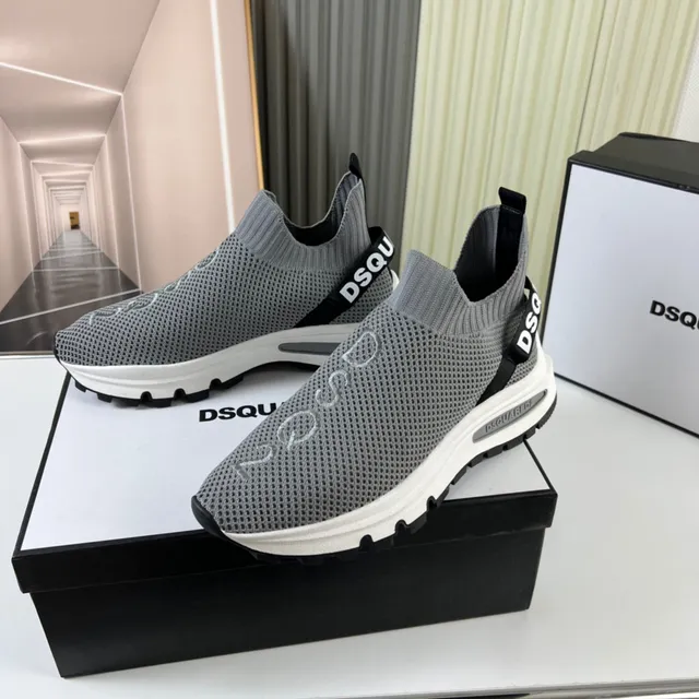 Dsquared2 Speed Trainer رمادي حذاء رياضي أسلوب حياة بتصميم جورب 9