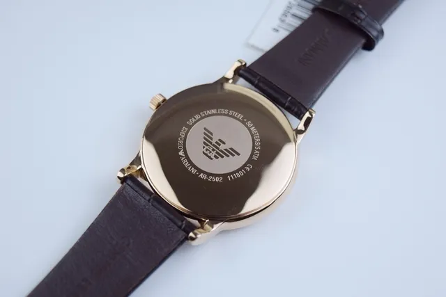 Emporio Armani Brown Gold Minimalist Dress Quartz Watch 3