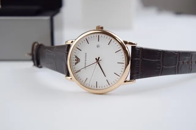 Emporio Armani Brown Gold Minimalist Dress Quartz Watch 6