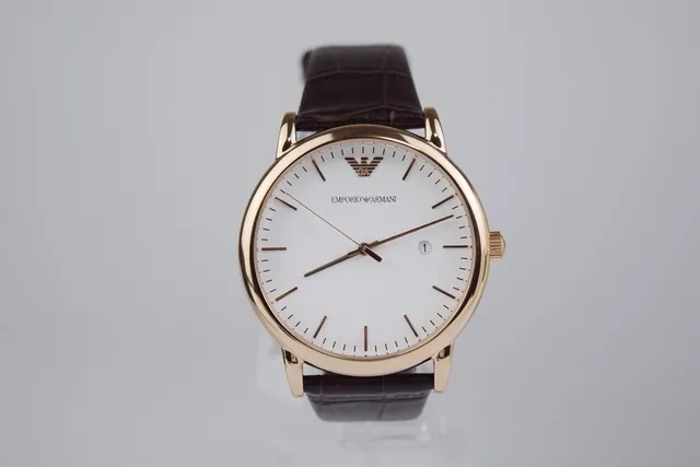 Emporio Armani Brown Gold Minimalist Dress Quartz Watch 8