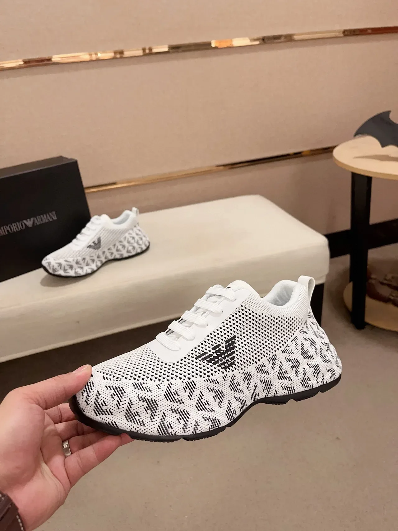 Emporio Armani Knit Monogram Eagle Logo Lifestyle Sneaker 3