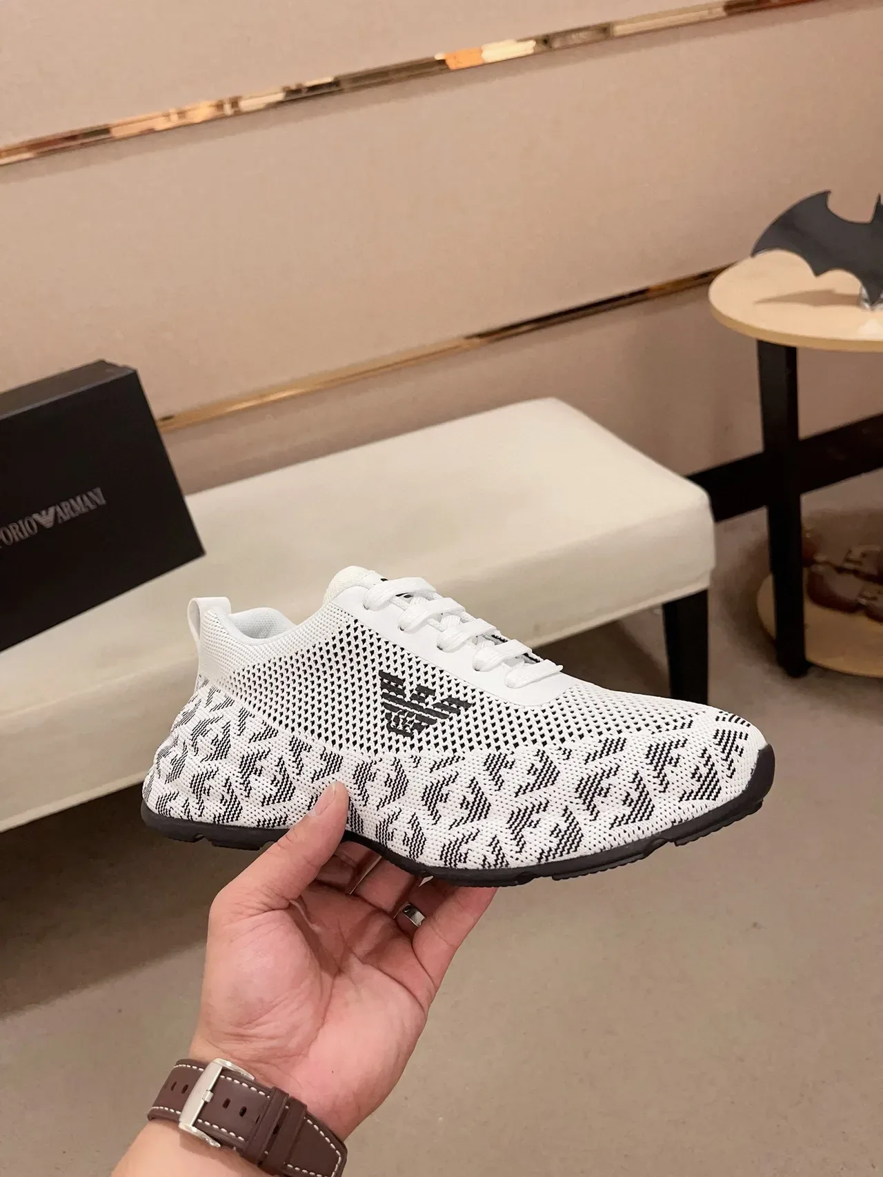 Emporio Armani Knit Monogram Eagle Logo Lifestyle Sneaker 4