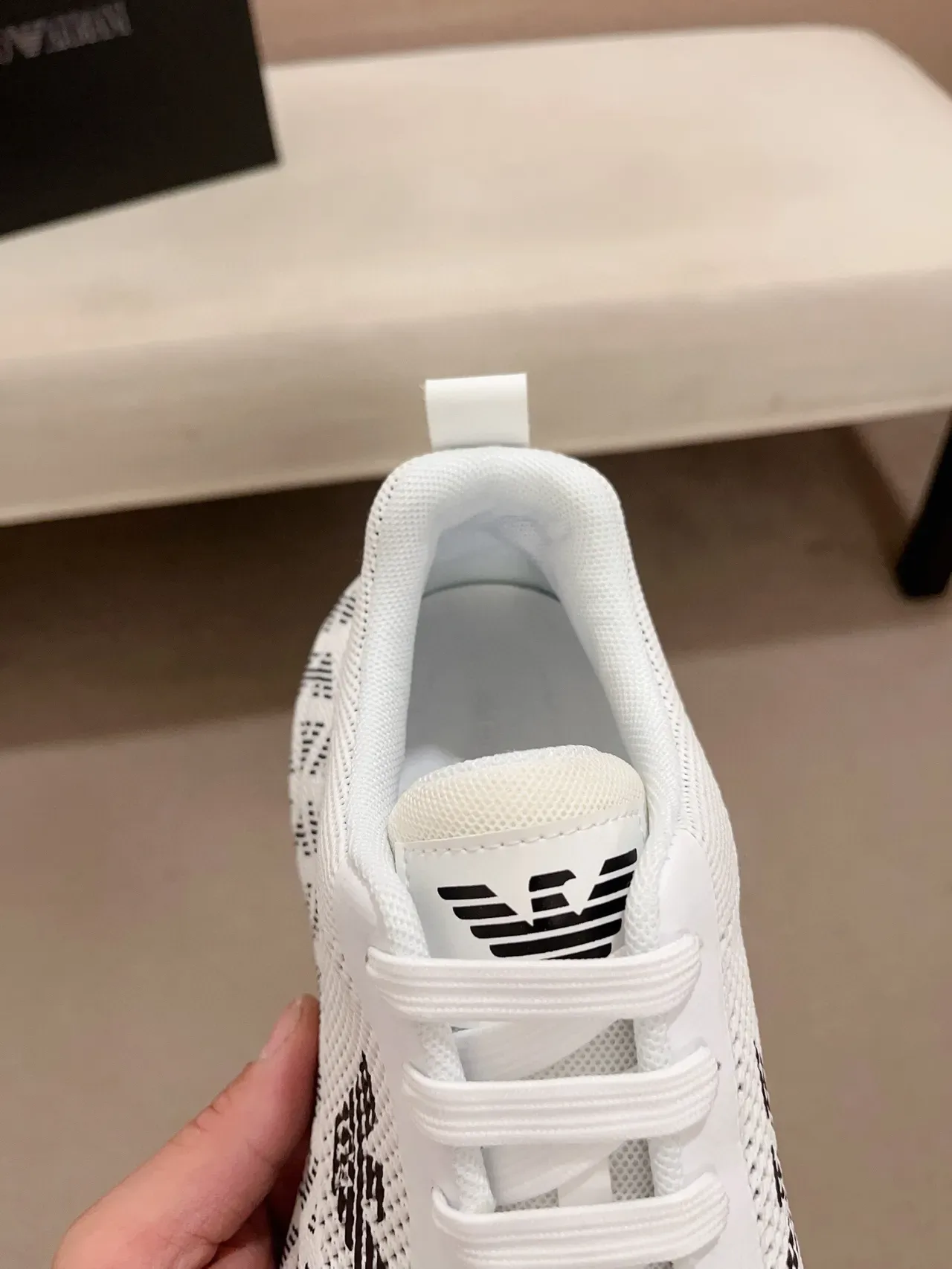 Emporio Armani Knit Monogram Eagle Logo Lifestyle Sneaker 6