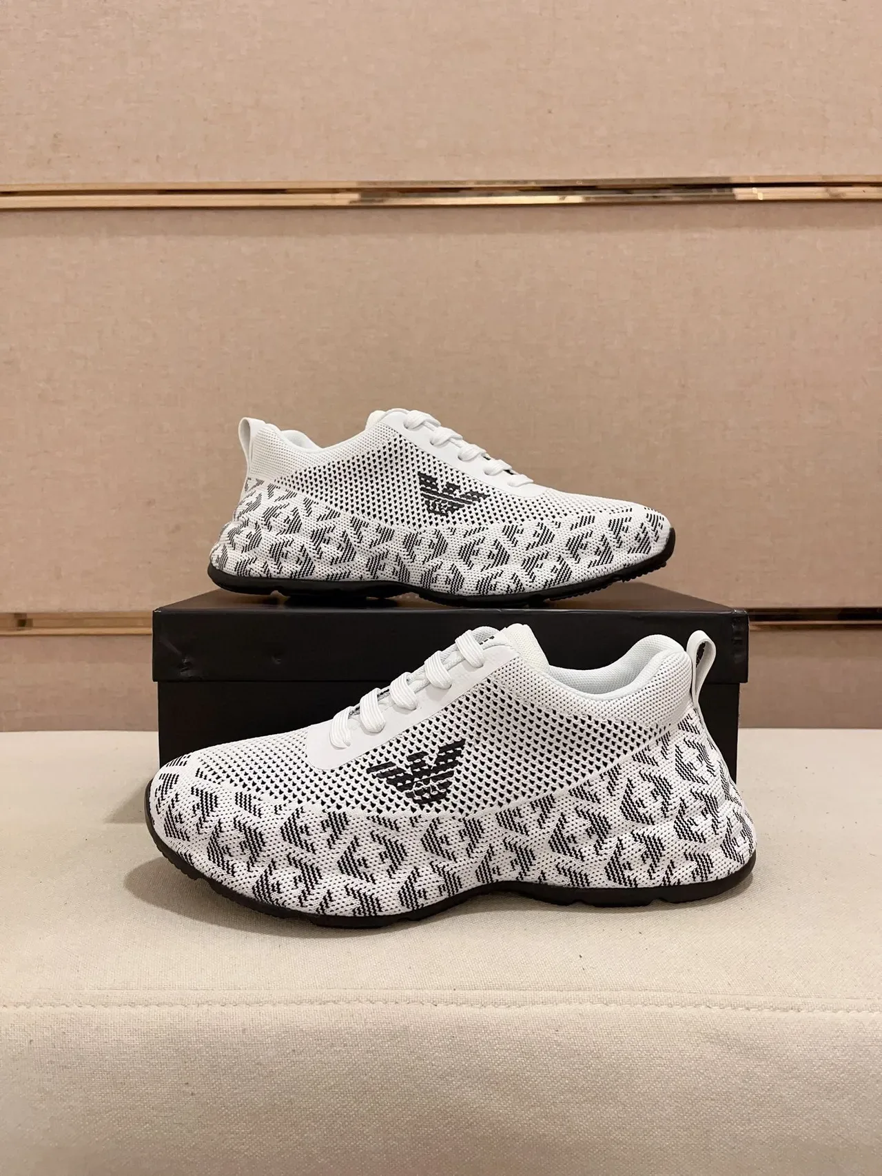 Emporio Armani Knit Monogram Eagle Logo Lifestyle Sneaker 7