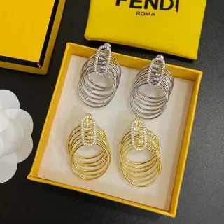 Fendi FF Logo Crystal Multi-Hoop Earrings