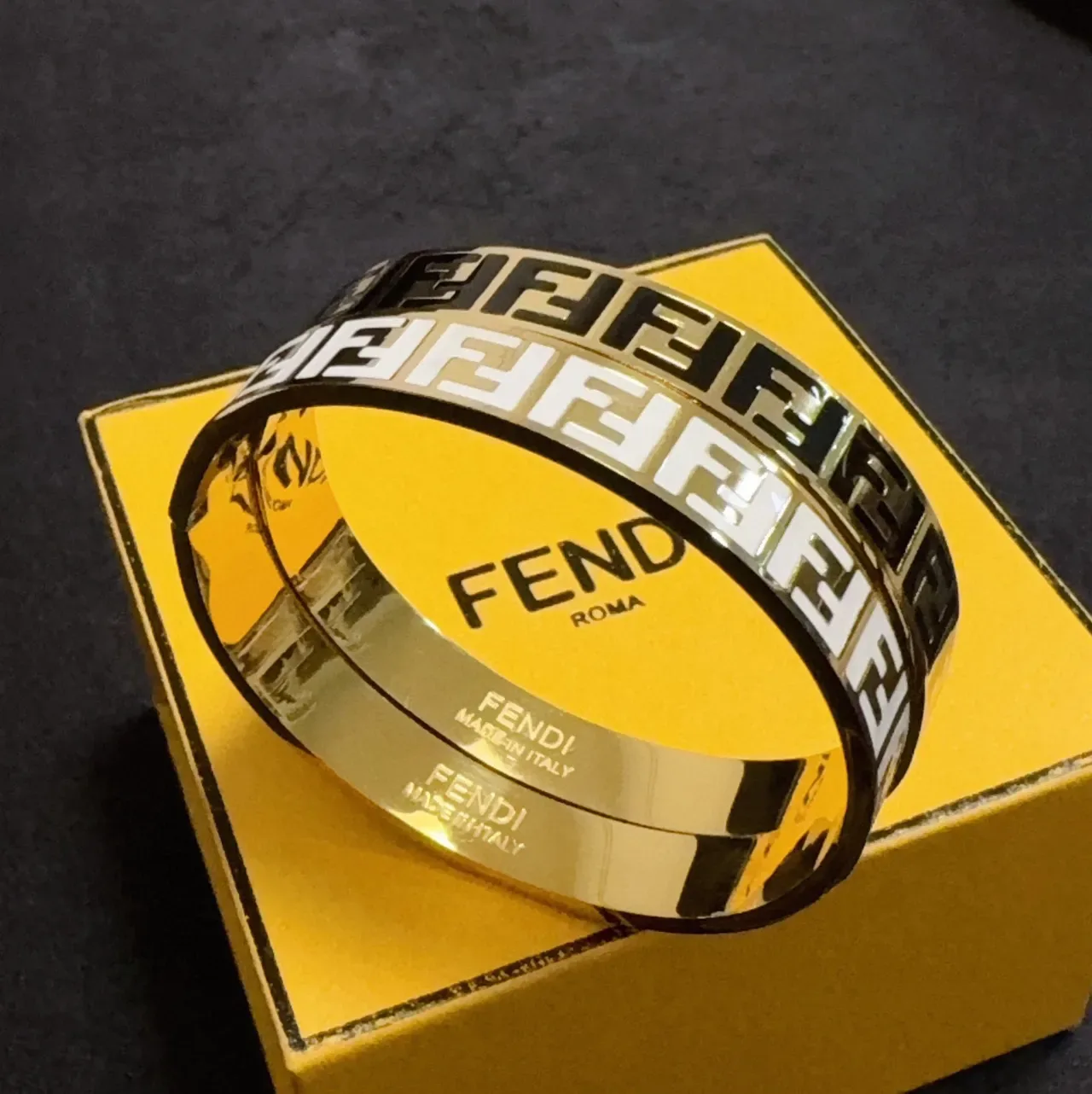 Bracelet Fendi FF Logo Émaillé Multicolore Large 4