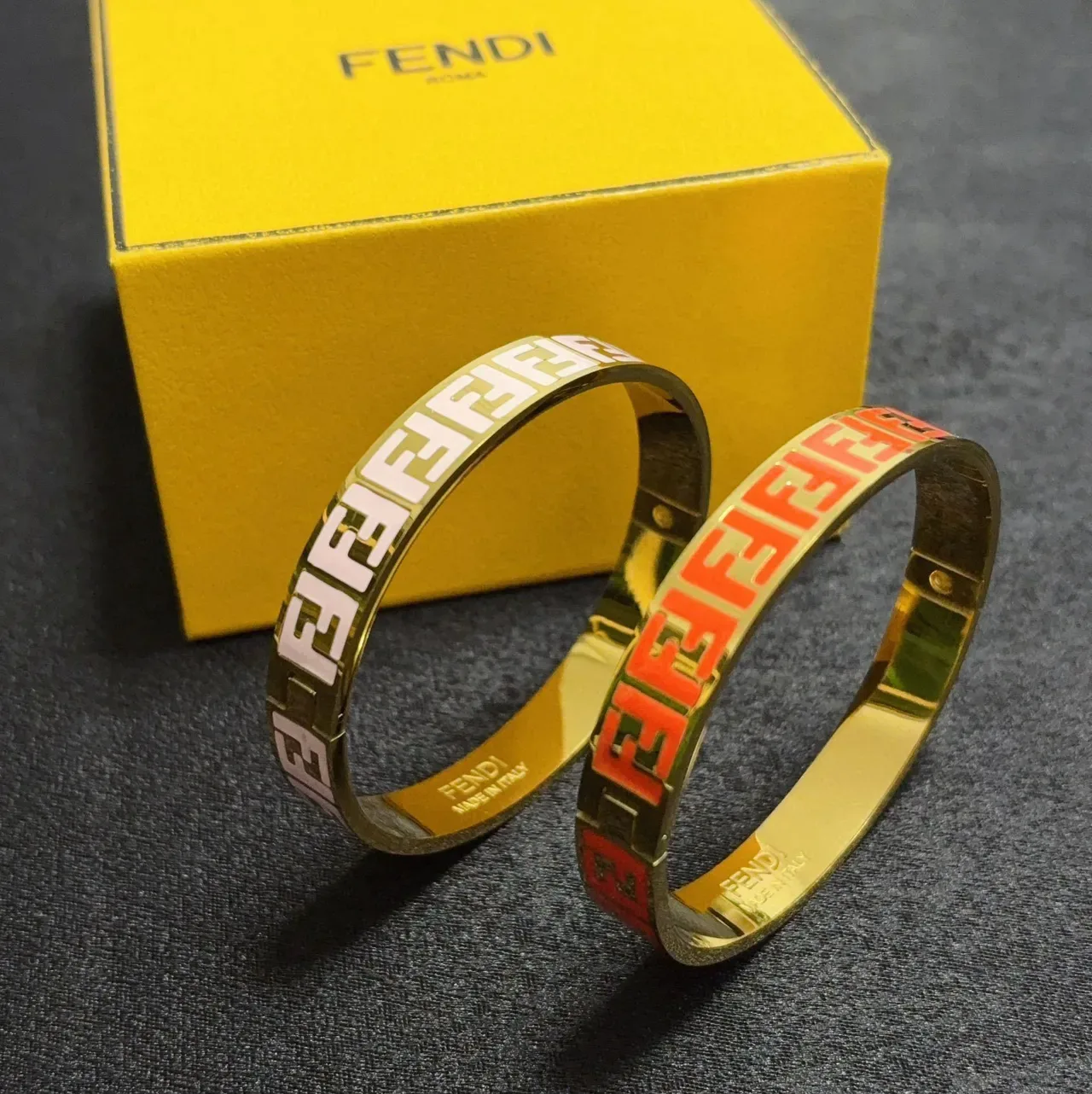 Bracelet Fendi FF Logo Émaillé Multicolore Large 6